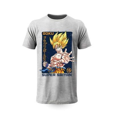 T-Shirt Dragon Ball Goku Super Saiyan - Cinzento - Tamanho M - Superplay Fashion