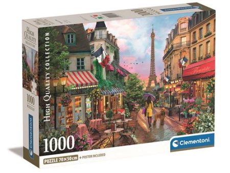 Puzzle High Quality Collection Compact: Flowers In Paris - 1000 Peças - Clementoni Supply